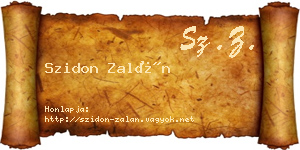 Szidon Zalán névjegykártya